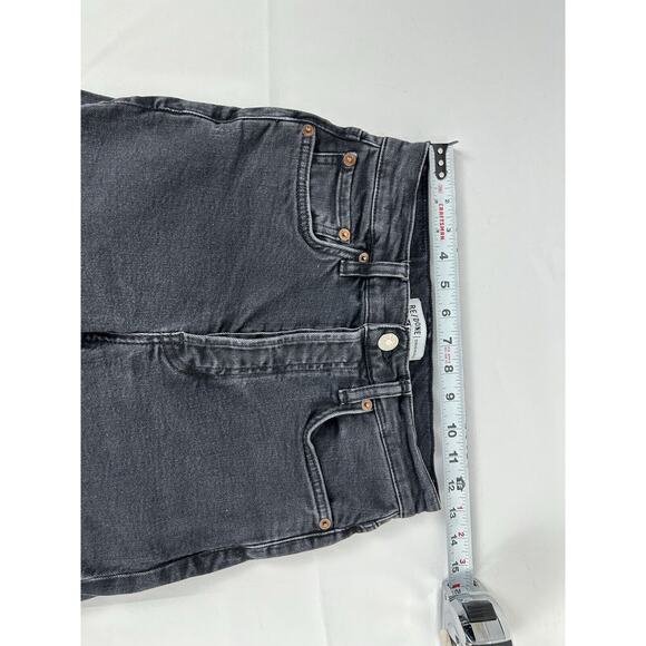 RE/DONE Originals Stove Pipe High-rise Raw Hem Jeans in Black Size 25 - Picture 8 of 11